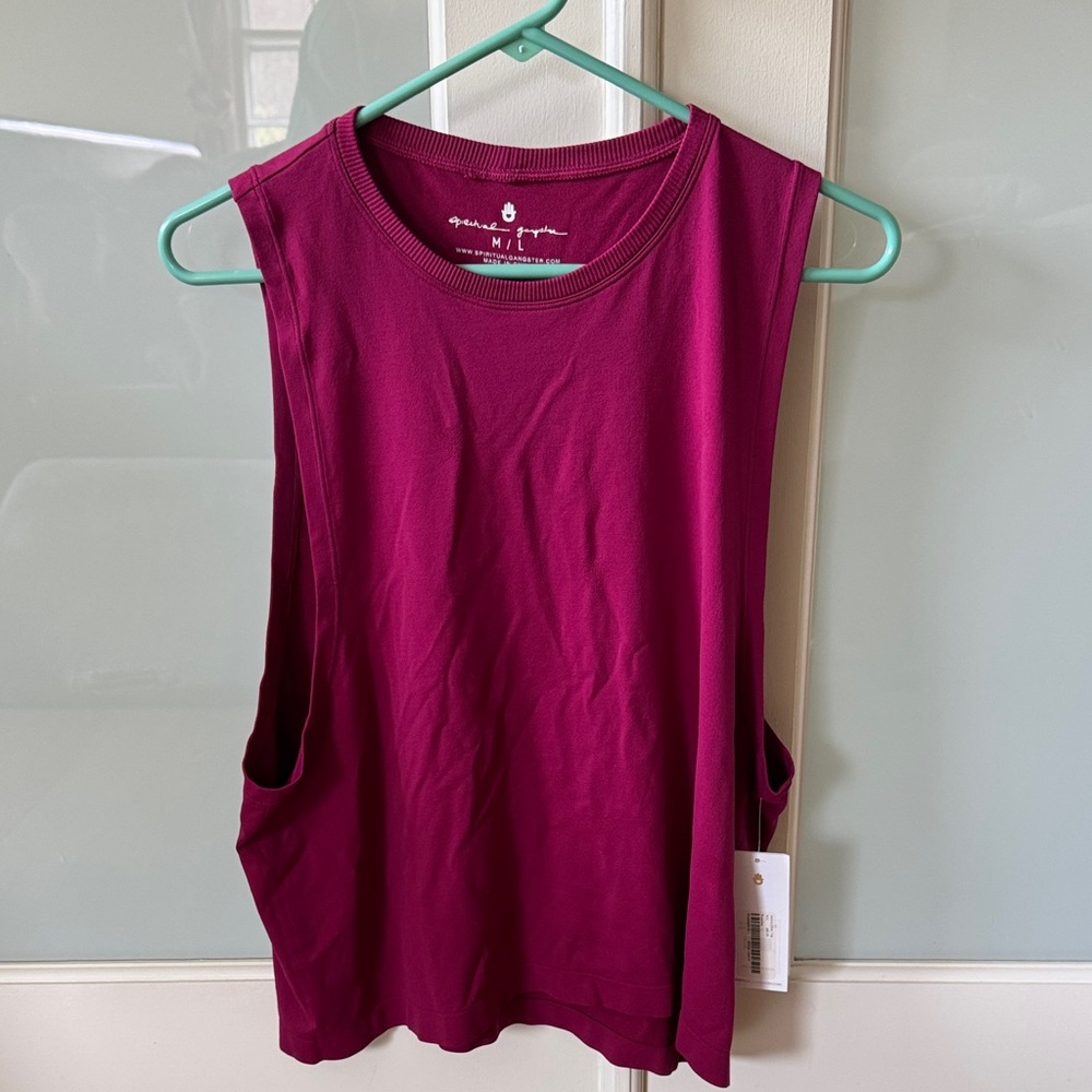 Spiritual Gangster Muscle Tank in Plum
